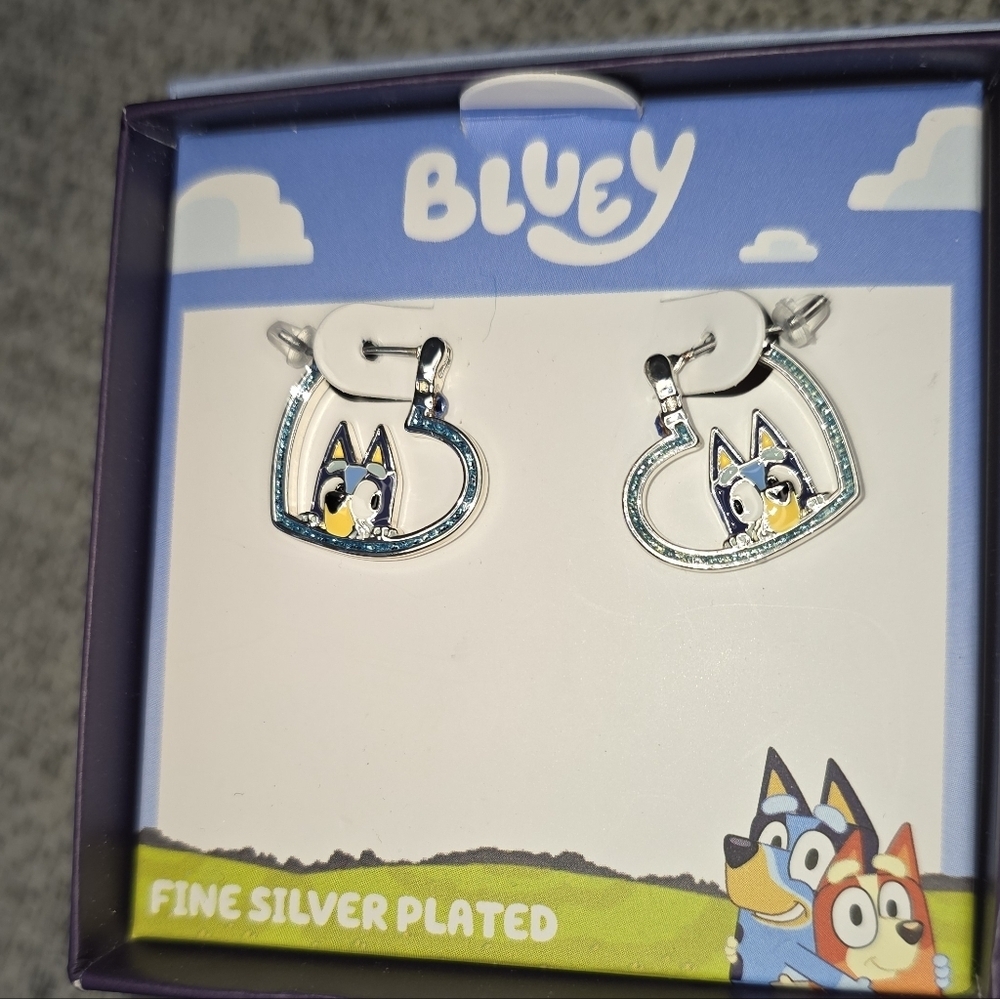 Bluey Silver Plated Kids Earrings - Picture 2 of 9